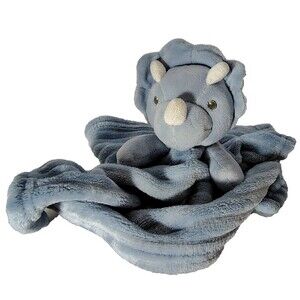 Tahari Blue Dinosaur Lovey Triceratops Dino Security Blanket Baby Plush